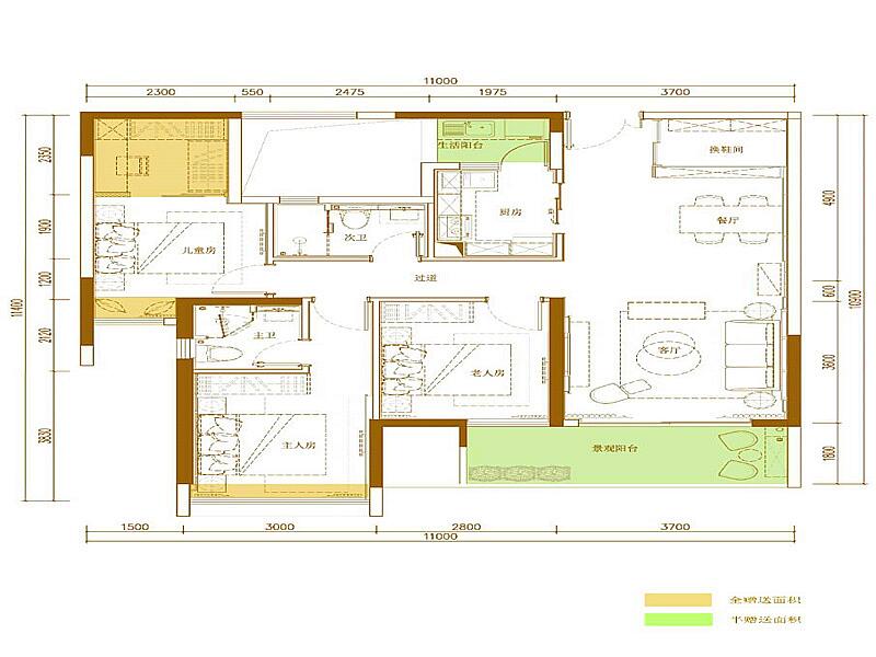 3房2厅2卫112m²