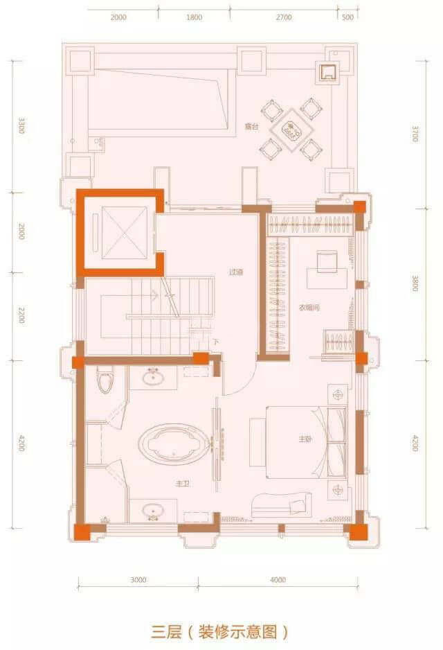 六室两厅三卫 建面约210 ㎡