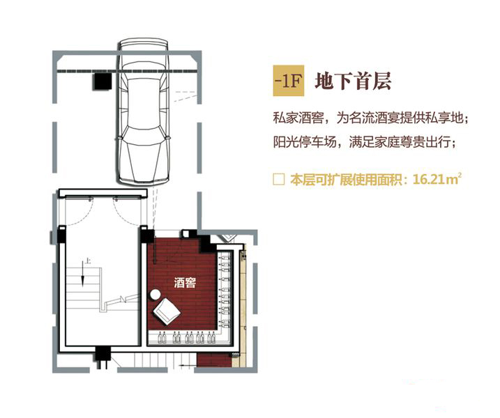 别墅E户型地下首层 5室3厅4卫1厨 建筑面积：178.53