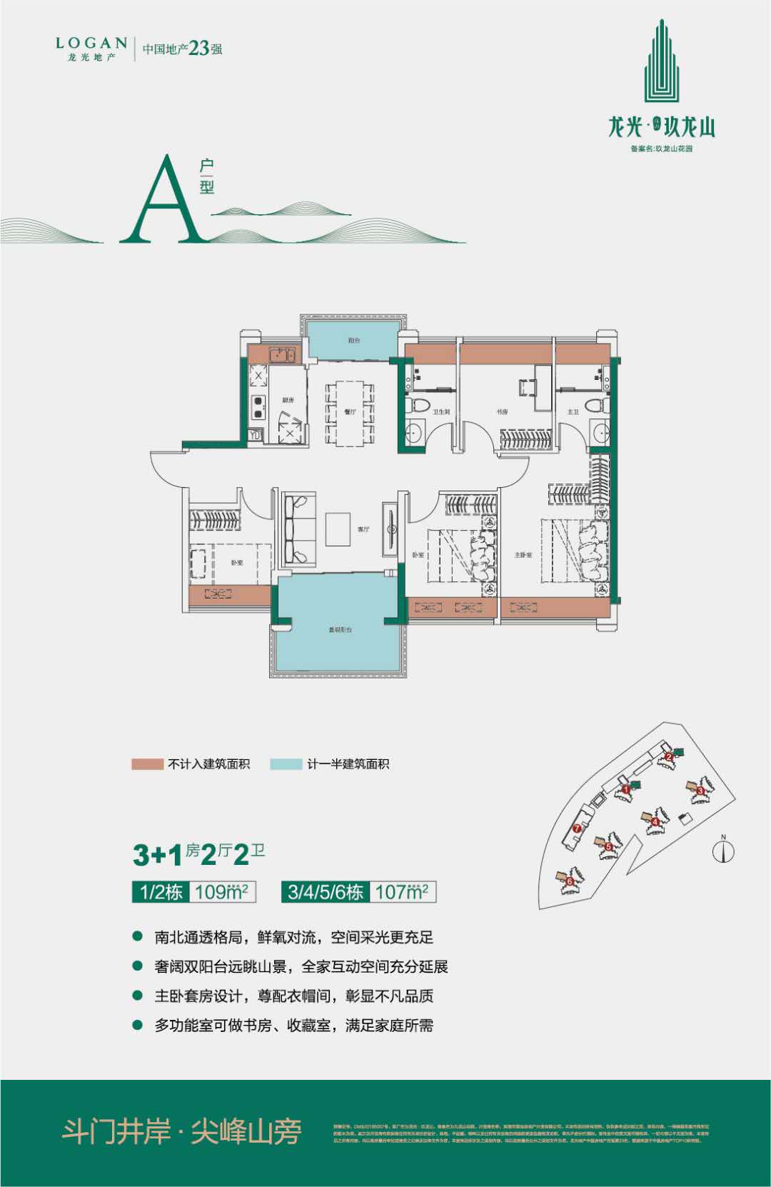 A户型-3室2厅2卫-建面109㎡