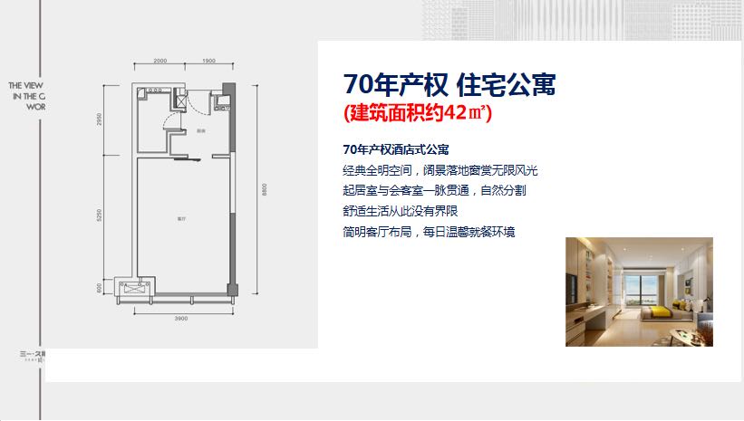 A户型单身公寓 建面42㎡