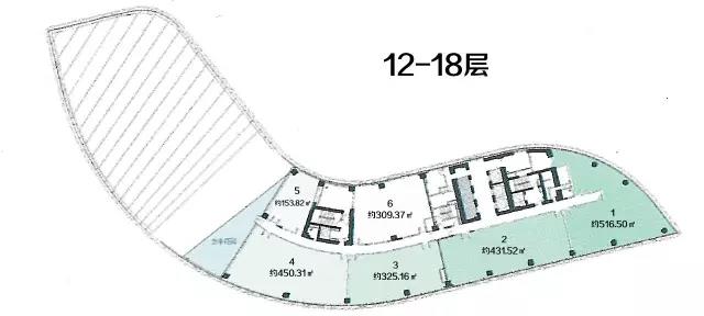 12-18层户型 建面约450㎡